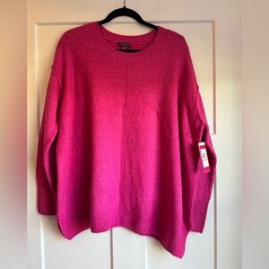 Vince Camuto Hot Pink Relaxed Crewneck Sweater